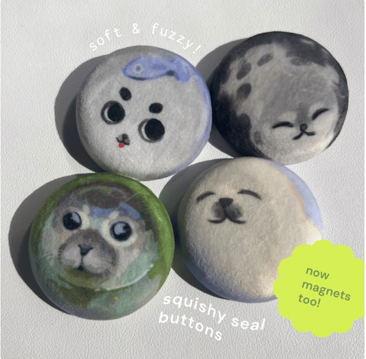 saildraws: squishy seal magnets- grey