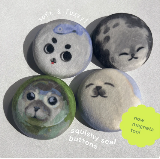 saildraws: squishy seal magnets- green