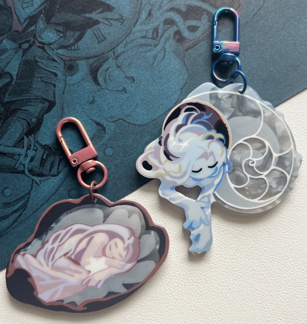 saildraws: snail keychain