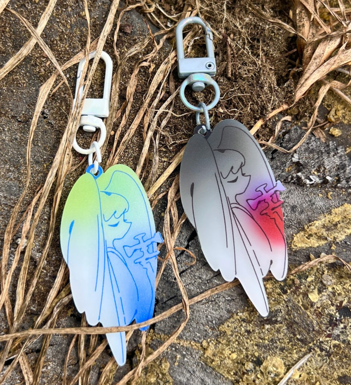 snaildraws: frosted angel oc charms- green angel