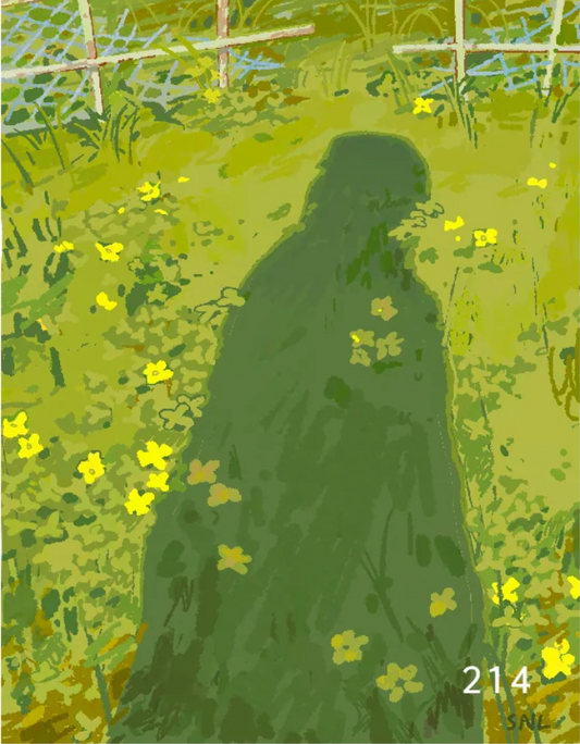 saildraws: mini print (shadow in grass)