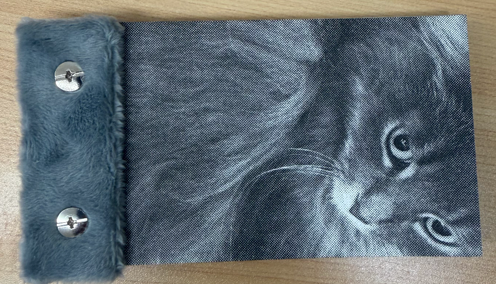 some print studio: cat booklet flip grey