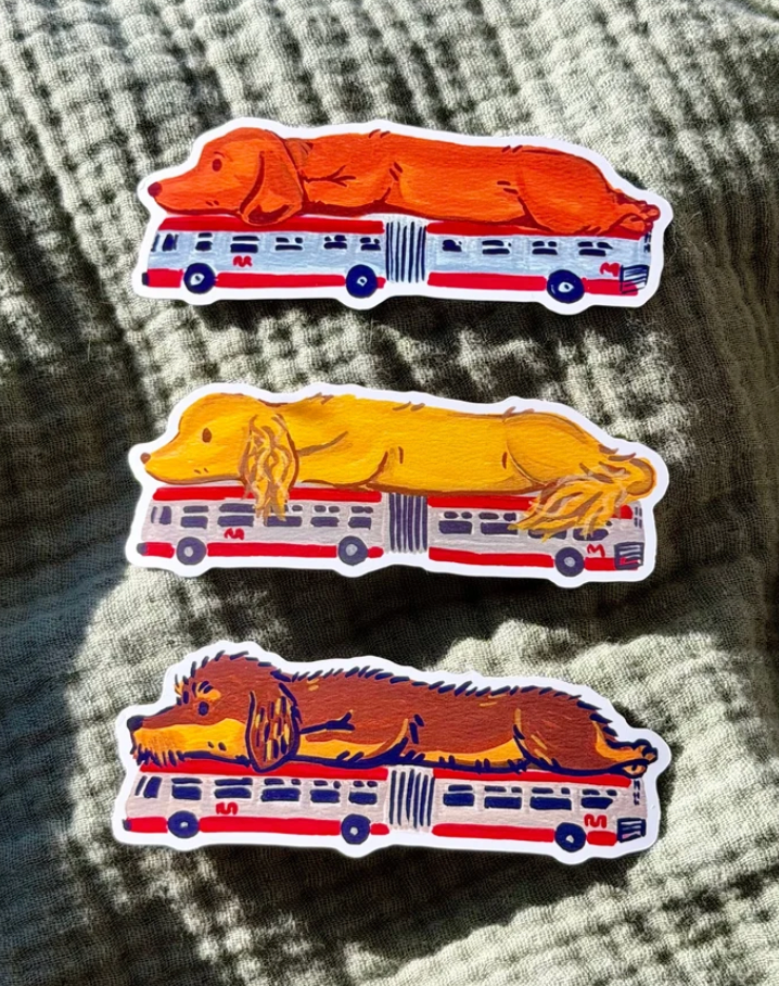 Dachshund Bus Stickers