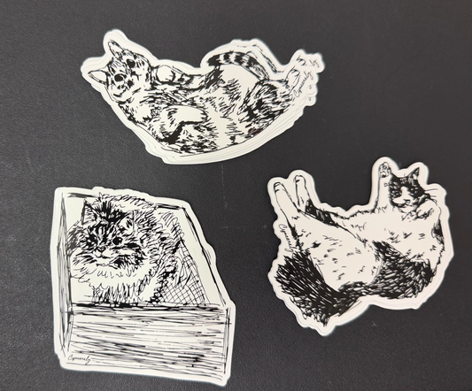 Cyncerely - Cindy - Black & White Cat Stickers