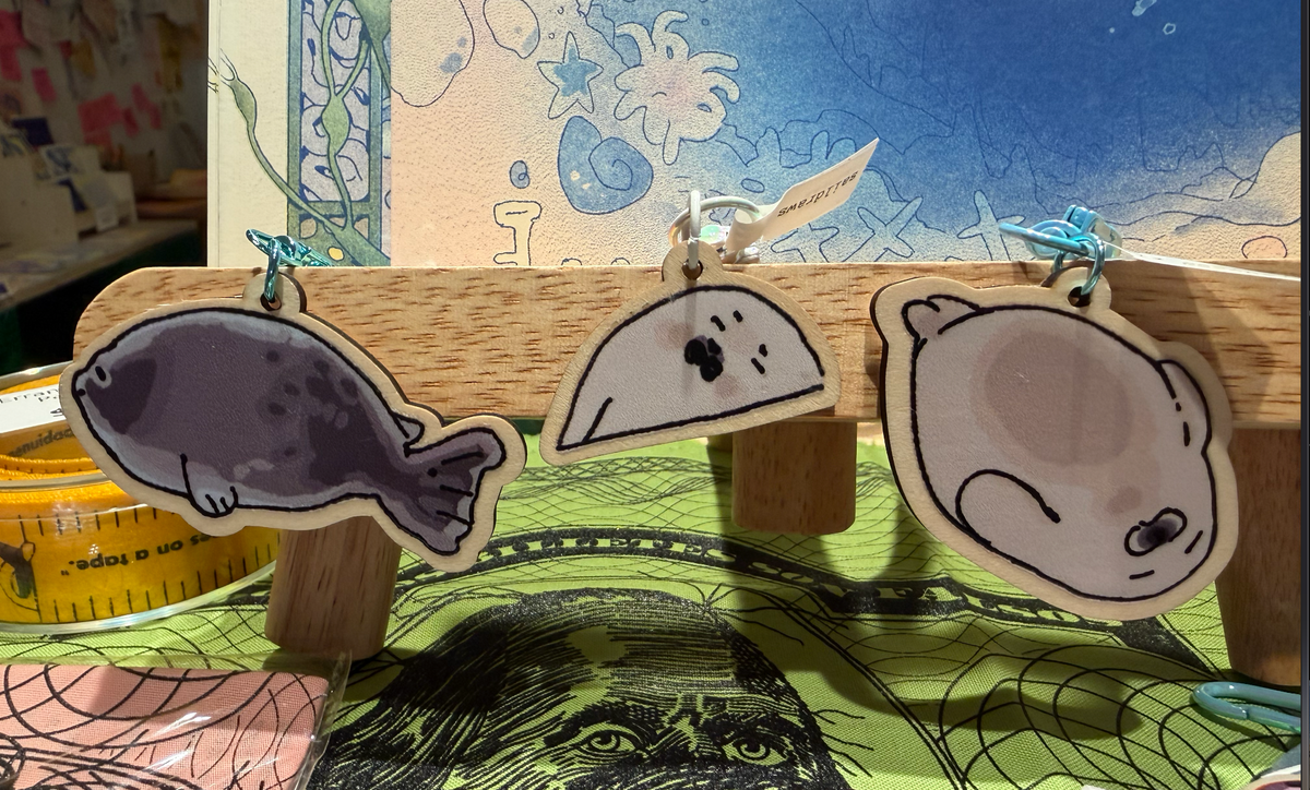 saildraws: seal wood keychains