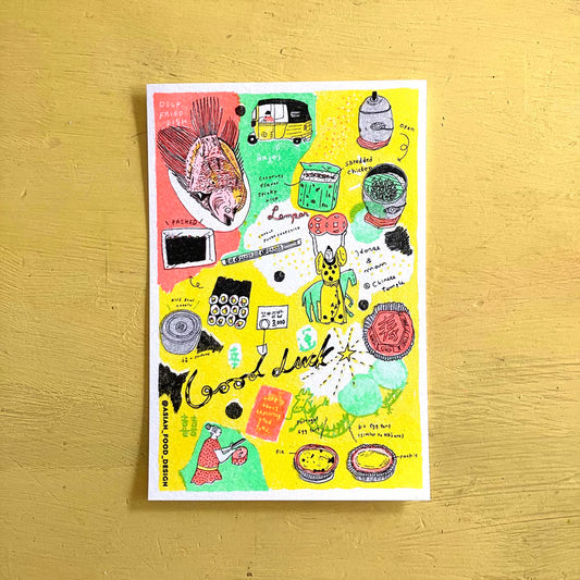 Asian food design - Riso post cards - (Indonesia, Korea, Malaysia)　インドネシア、韓国、マレーシアのポストカード